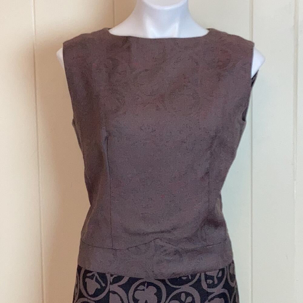 Vintage 50s 60s Handmade Pin Up Rockabilly Dress Medium Brown Floral Sheath - Picture 3 of 6